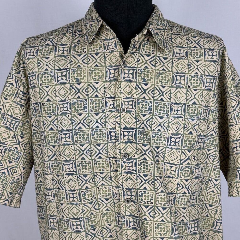 Cooke Street Unique 100%‎ Cotton Green Hawaiian Shirt - Men’s XL - Picture 5 of 8